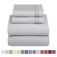 thumbnail image 1 of Nestl Split King Sheets For Adjustable Bed, 5 Piece 1800 Series Soft Microfiber Deep Pocket Split King Sheets Set, Silver Gray, 1 of 10
