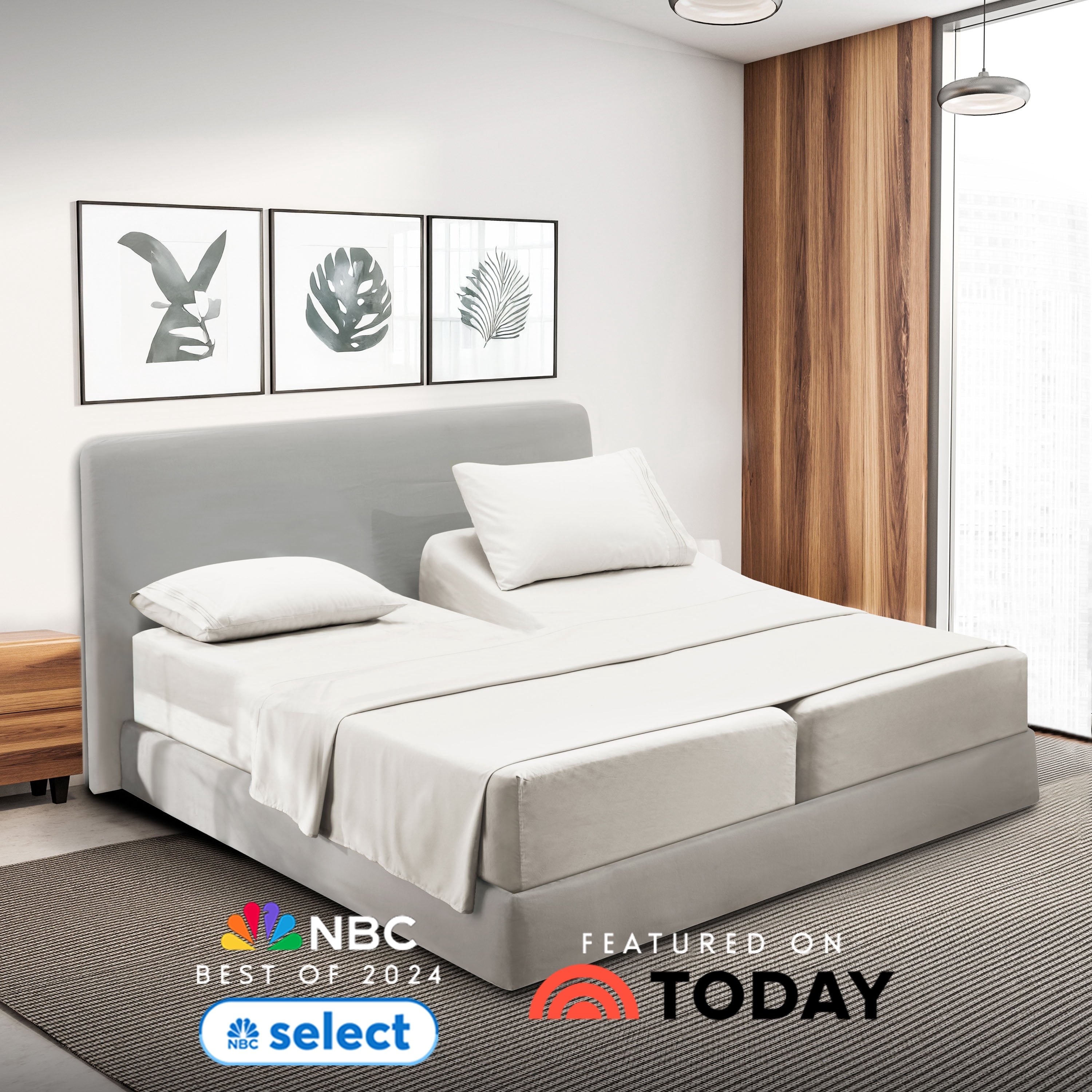 Nestl Split King Sheet Sets, 1800 Series Microfiber, Deep Pocket
