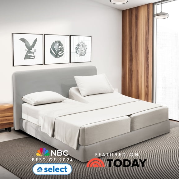 Nestl Split King Sheets For Adjustable Bed, 5 Piece Instantly Soft, Soft Microfiber Deep Pocket Split King Sheets Set, White
