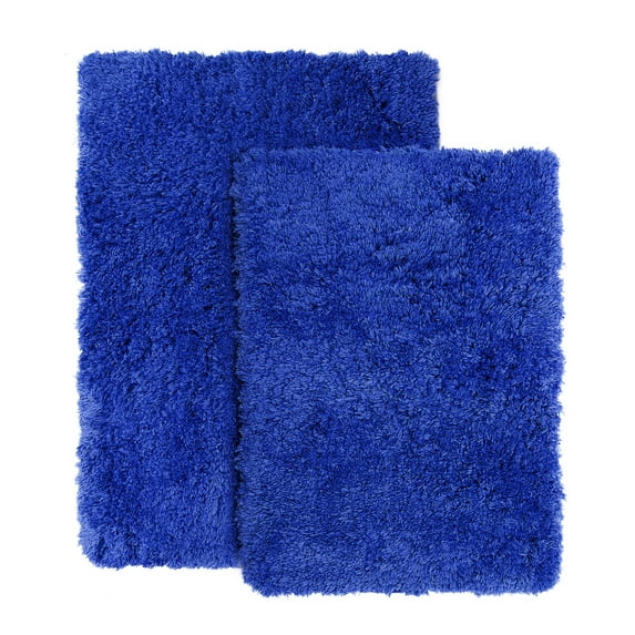 Nestl Super Soft Shaggy Bath Rug, Absorbent Bathroom Rug, Small and Medium, Royal Blue
