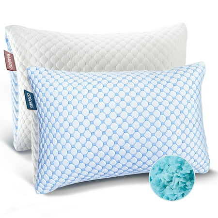 Nestl Temperature Regulating Reversible Cooling Pillow, Memory Foam Pillow, Standard/Queen Pillows 20” X 28”, 2 Pack