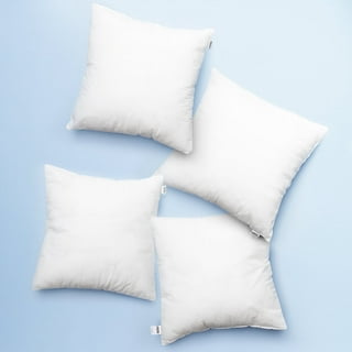 HITO 18x18 Pillow Inserts (Set of 2, White)- 100% Cotton Covering Soft  Filling Polyester Throw Pillows for Couch Bed Sofa