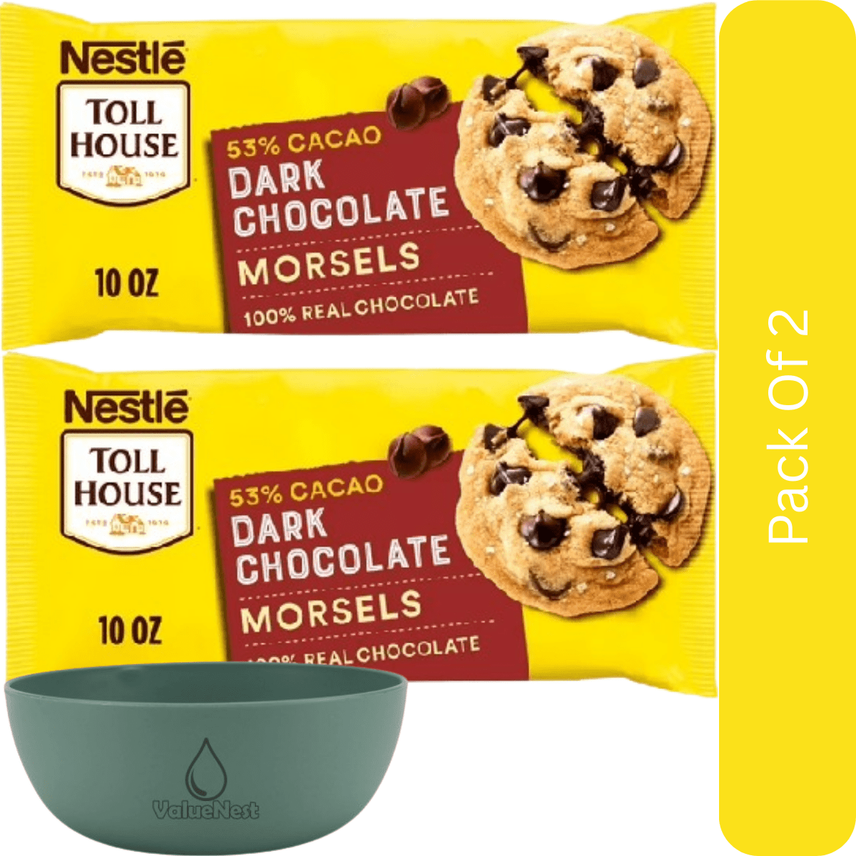 Nestlé Toll House Dark Chocolate Baking Chips, Morsels, 10 oz Bag