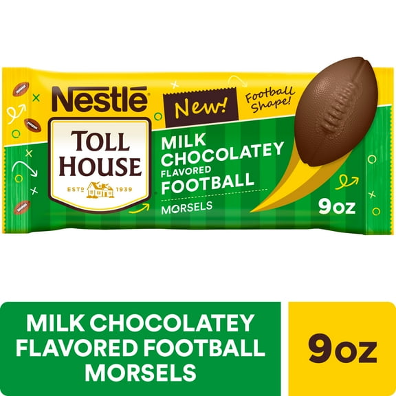 Nestle Toll House Football Morsels, Milk Chocolatey Flavored Baking Chips, Chocolate Chips 9 oz