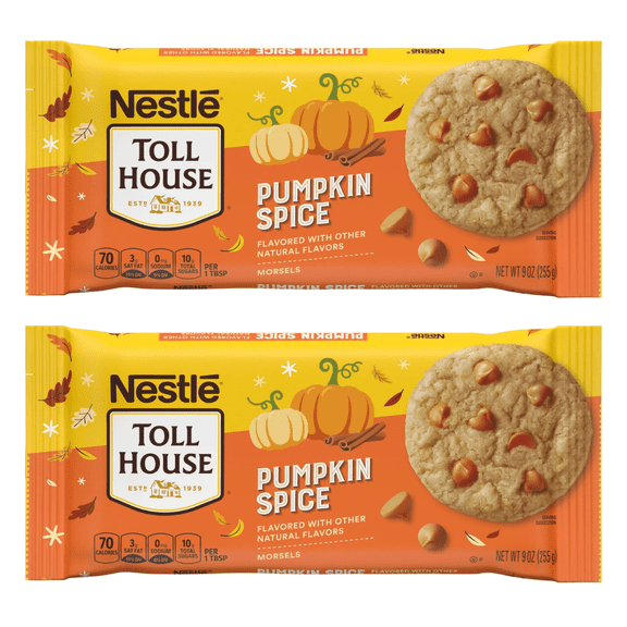 Nestl Toll House Pumpkin Spice Flavored Baking Morsels, 9 oz, 2 Pack
