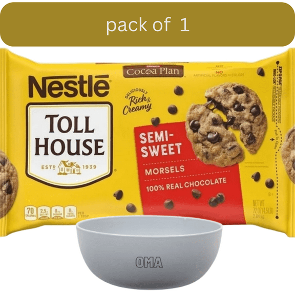 Nestl Toll House Semi-Sweet Chocolate Chips, 72 oz with bowl by OMA