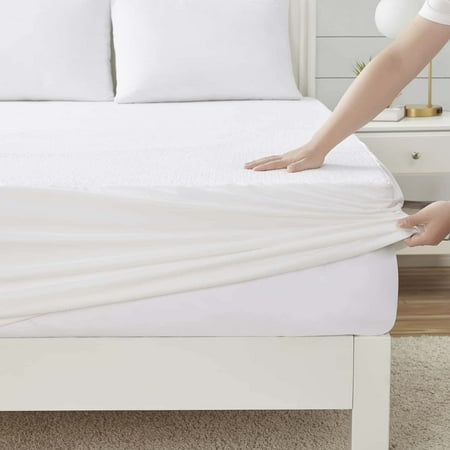 Nestl Twin Mattress Protector Waterproof, Cotton Terry Bed Cover, Mattress Cover Fits Mattresses Up to 16 inch