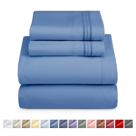 Nestl Twin Sheets Sets, 3 Piece Instantly Soft, Deep Pocket Twin Bedding, Soft Microfiber Kids Bedding Set, Blue Heaven