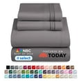 thumbnail image 1 of Nestl Twin Sheets Sets, 3 Piece 1800 Series Deep Pocket Twin Bedding, Soft Microfiber Kids Bedding Set, Charcoal Stone Gray, 1 of 12