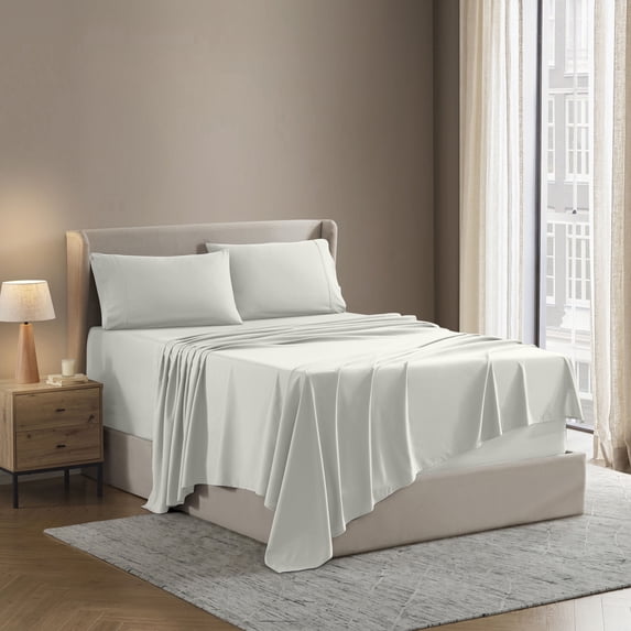 Nestl Twin Sheet Sets, 1800 Series Deep Pocket 3 Piece, Soft Microfiber Kids Bedding Set, Off White