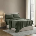 thumbnail image 1 of Nestl Twin Sheet Sets, 1800 Series Deep Pocket 3 Piece, Soft Microfiber Kids Bedding Set, OLIVE GREEN sheets, 1 of 10