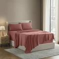 thumbnail image 1 of Nestl Twin Sheet Sets, 1800 Series Deep Pocket 3 Piece, Soft Microfiber Kids Bedding Set, PINK CLAY sheets, 1 of 10