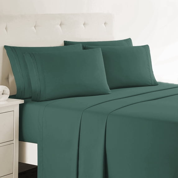 Nestl Twin Sheets Set, 1800 Series, 4 Piece Sheets, Luxury Soft Microfiber Twin Size Bed Sheets Set, Forest Green