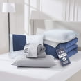 thumbnail image 1 of Virtu Twin Size Comforter Set 9 Piece Reversible Comforter Set Twin Bed in a Bag Twin All Season, Twin Bed In A Bag With 2 Memory Foam Pillows, Navy, 1 of 7