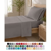 Nestl Twin XL Sheets Sets, 3 Piece 1800 Series, Deep Pocket Dorm Sheets, Twin XL Dorm Bedding, Gray