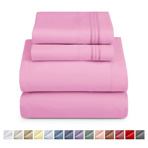 Nestl Twin XL Sheets Sets, 3 Piece 1800 Series Deep Pocket Twin XL Dorm Bedding, Lilac
