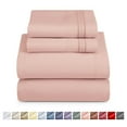 thumbnail image 1 of Nestl Twin XL Sheets Sets, 3 Piece 1800 Series Deep Pocket Twin XL Dorm Bedding, Peach, 1 of 10