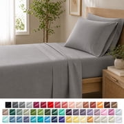 Nestl Twin XL Sheet Sets, 1800 Series Deep Pocket 3 Piece, Soft Microfiber Kids Bedding Set, hospital bed sheets twin-xl. GRAY sheets