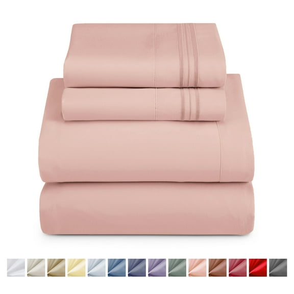 Nestl Twin XL Sheet Sets, 1800 Series Deep Pocket 3 Piece, Soft Microfiber Kids Bedding Set, PEACH sheets