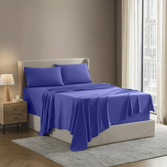 Nestl Twin XL Sheet Sets, 1800 Series Deep Pocket 3 Piece, Soft Microfiber Kids Bedding Set, ROYAL BLUE sheets