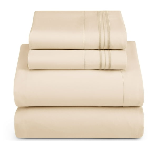 Nestl Ultra-Soft Deep Pocket Bed Sheet Set, Queen – Beige/Cream