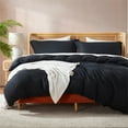 thumbnail image 1 of Nestl  Ultra Soft Double Brushed Microfiber Duvet Cover Set with Button Closure Black California King 3 Piece, 1 of 5