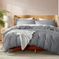 thumbnail image 1 of Nestl  Ultra Soft Double Brushed Microfiber Duvet Cover Set with Button Closure Grey California King 3 Piece, 1 of 5