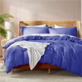 thumbnail image 1 of Nestl  Ultra Soft Double Brushed Microfiber Duvet Cover Set with Button Closure Royal Blue California King 3 Piece, 1 of 5