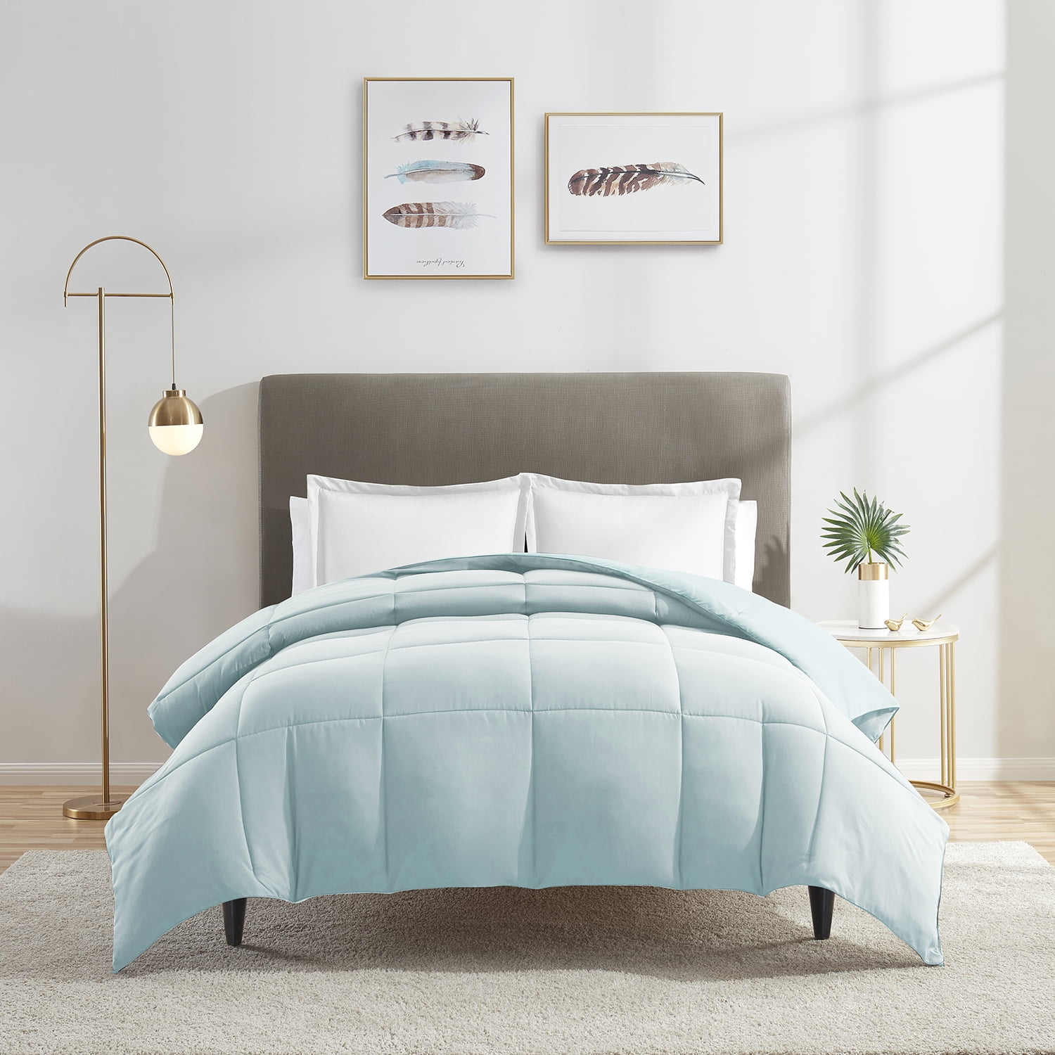 Nestl Ultra Soft, Down Alternative Comforter, King/California King, Light Blue, Quilted Duvet