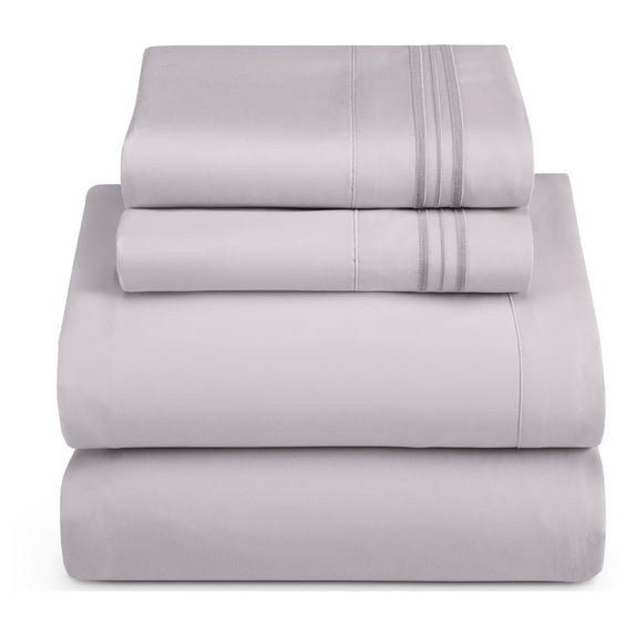 Nestl Ultra-soft Deep Pocket Bed Sheet Set Gray Lavender Full