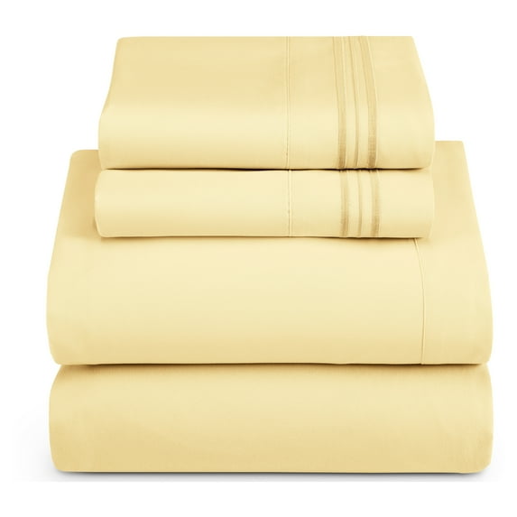 Nestl Ultra-soft Deep Pocket Bed Sheet Set Vanilla-Yellow Twin XL