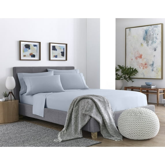 Nestl Ultraweave Bed Sheets Set, 110GSM Double Brushed Microfiber, 6 Piece Bed Sheet Set, King Size Sheets - Ice Blue