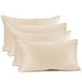 thumbnail image 1 of Nestl Velvet Throw Pillow Covers Solid Rectangle Soft Decorative Pillow Cover for Sofa, 12" x 20", Beige, Pack of 4, 1 of 8