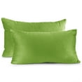 thumbnail image 1 of Nestl Velvet Throw Pillow Covers Solid Rectangle Soft Decorative Pillow Cover for Sofa, 12" x 20", Garden Green, Pack of 2, 1 of 8