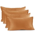 thumbnail image 1 of Nestl Velvet Throw Pillow Covers Solid Rectangle Soft Decorative Pillow Cover for Sofa, 12" x 20", Rust Orange, Pack of 4, 1 of 8