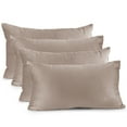 thumbnail image 1 of Nestl Velvet Throw Pillow Covers Solid Rectangle Soft Decorative Pillow Cover for Sofa, 12" x 20", Taupe, Pack of 4, 1 of 8