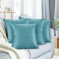 thumbnail image 1 of Nestl Velvet Throw Pillow Covers Solid Square Soft Decorative Pillow Cover for Sofa, 16" x 16", Beach Blue, Pack of 4, 1 of 8