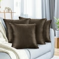 thumbnail image 1 of Nestl Velvet Throw Pillow Covers Solid Square Soft Decorative Pillow Cover for Sofa, 16" x 16", Chocolate Brown, Pack of 4, 1 of 8