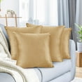 thumbnail image 1 of Nestl Velvet Throw Pillow Covers Solid Square Soft Decorative Pillow Cover for Sofa, 16" x 16", Gold, Pack of 4, 1 of 8