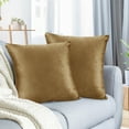 thumbnail image 1 of Nestl Velvet Throw Pillow Covers Solid Square Soft Decorative Pillow Cover for Sofa, 16" x 16", Mocha Brown, Pack of 2, 1 of 8