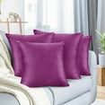 thumbnail image 1 of Nestl Velvet Throw Pillow Covers Solid Square Soft Decorative Pillow Cover for Sofa, 16" x 16", Orchide Purple, Pack of 4, 1 of 8