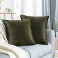 thumbnail image 1 of Nestl Velvet Throw Pillow Covers Solid Square Soft Decorative Pillow Cover for Sofa, 18" x 18", Khaki, Pack of 2, 1 of 8