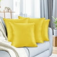 thumbnail image 1 of Nestl Velvet Throw Pillow Covers Solid Square Soft Decorative Pillow Cover for Sofa, 18" x 18", Yellow, Pack of 4, 1 of 8