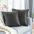 thumbnail image 1 of Nestl Velvet Throw Pillow Covers Solid Square Soft Decorative Pillow Cover for Sofa, 20" x 20", Charcoal Gray, Pack of 2, 1 of 8
