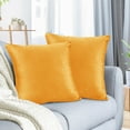 thumbnail image 1 of Nestl Velvet Throw Pillow Covers Solid Square Soft Decorative Pillow Cover for Sofa, 20" x 20", Orange, Pack of 2, 1 of 8
