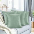 thumbnail image 1 of Nestl Velvet Throw Pillow Covers Solid Square Soft Decorative Pillow Cover for Sofa, 20" x 20", Sage Green, Pack of 4, 1 of 8