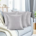 thumbnail image 1 of Nestl Velvet Throw Pillow Covers Solid Square Soft Decorative Pillow Cover for Sofa, 22" x 22", Gray Lavender, Pack of 4, 1 of 8