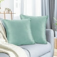 thumbnail image 1 of Nestl Velvet Throw Pillow Covers Solid Square Soft Decorative Pillow Cover for Sofa, 22" x 22", Mint, Pack of 2, 1 of 8