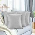 thumbnail image 1 of Nestl Velvet Throw Pillow Covers Solid Square Soft Decorative Pillow Cover for Sofa, 22" x 22", Silver, Pack of 4, 1 of 8