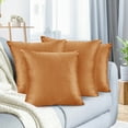thumbnail image 1 of Nestl Velvet Throw Pillow Covers Solid Square Soft Decorative Pillow Cover for Sofa, 24" x 24", Rust Orange, Pack of 4, 1 of 8